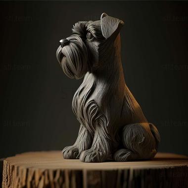 3D model Zwergschnauzer dog (STL)